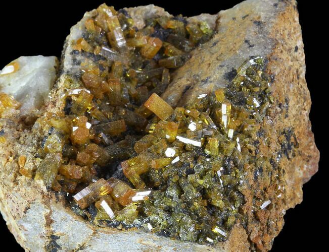 Orange Hexagonal Mimetite Crystal Cluster - Thailand #93060